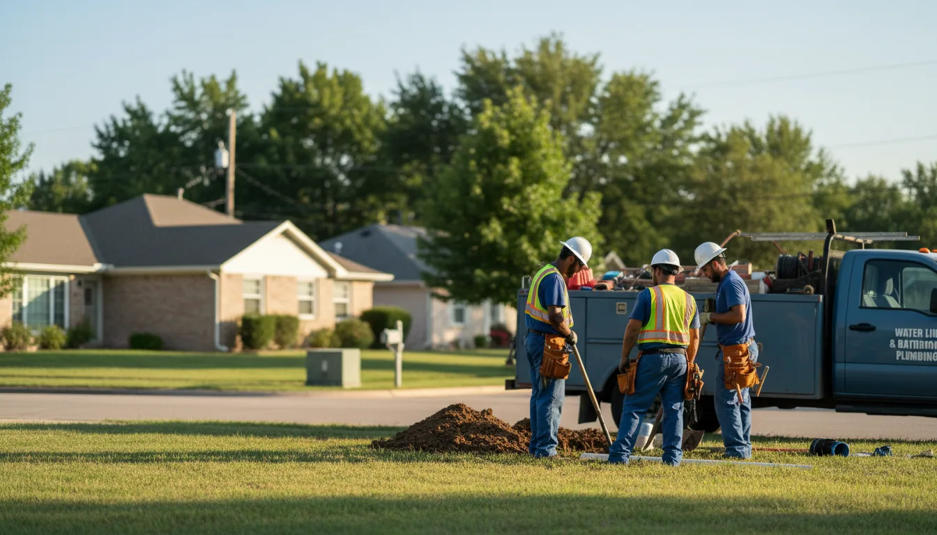 Residential water line and bathroom plumbing service in Sarona, WI